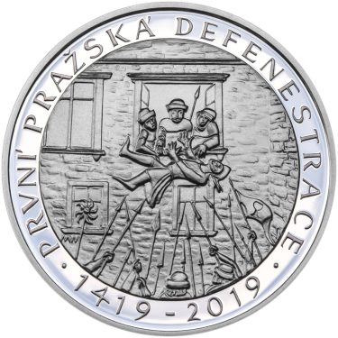 Náhled Averzní strany - 2019 Proof - 200 Kč První pražská defenestrace