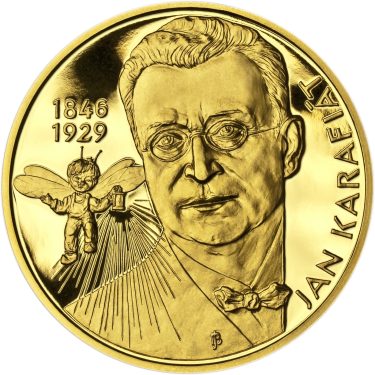 Náhled Averzní strany - Jan Karafiát - Broučci - zlato 1 Oz proof