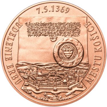 Náhled Reverzní strany - Erb Košice - 1 Oz Měď b.k.