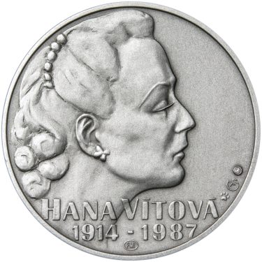 Náhled Averzní strany - Hana Vítová - 100. výročí narození stříbro patina