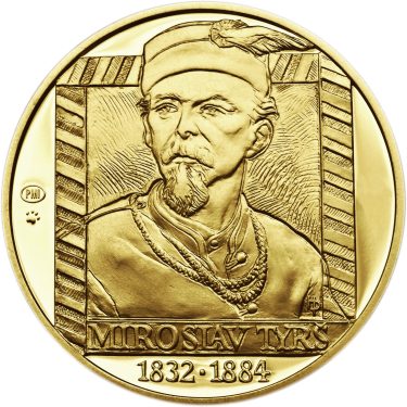 Náhled Averzní strany - Miroslav Tyrš - 1/2 Oz zlato b.k.