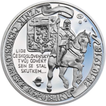 Náhled Averzní strany - Muži 28. října - stříbro 1 Oz Proof