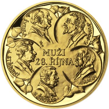 Náhled Reverzní strany - Muži 28. října - zlato 1/2 Oz Proof