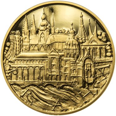 Náhled Averzní strany - Praha - zlatá 1 Oz Proof