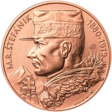 Náhled Averzní strany - Milan Rastislav Štefánik - 1 Oz Měď b.k.