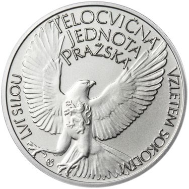 Náhled Reverzní strany - Tělocvičná jednota pražská (Sokol) - 150. výročí založení Ag b.k.