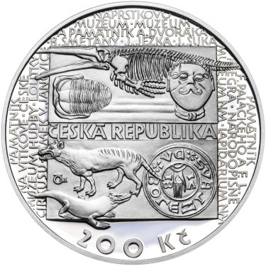 Náhled Reverzní strany - 2018 Proof - 200 Kč Založení Národního muzea