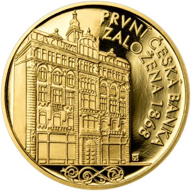 Náhled Reverzní strany - První česká banka - Živnostenská banka pro Čechy a Moravu - 1/2 Oz zlato Proof